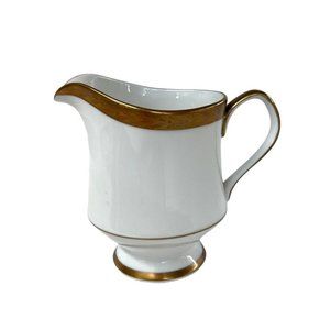 Sango Royalty Pattern White Gold Trim Leaf Creamer 1970s